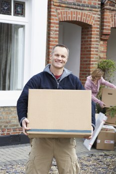 Packed household items ready for removal