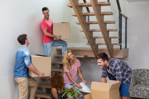 Boxes and furniture being loaded for removals near Bowespark