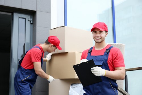 House movers working in a Bowespark residential street with careful loading planning