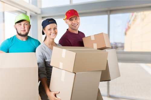 Packed boxes and furniture ready for a local home removal in Bowespark