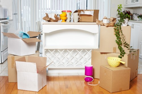 Boxes and furniture being loaded for a Bowespark move