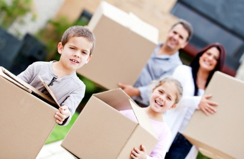 House removals team planning a move in Bowespark on a residential street