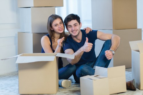 Local moving van helping with furniture transport in Bowespark