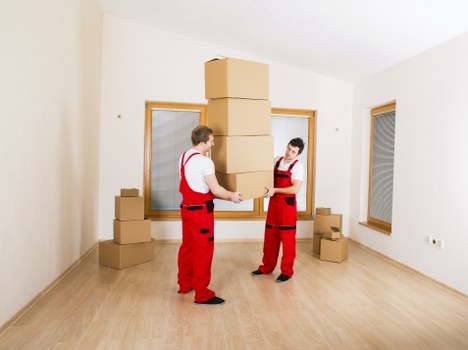 Household items prepared for safe transport during a local move